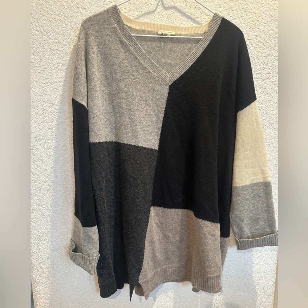 White + Warren Colorblock Top